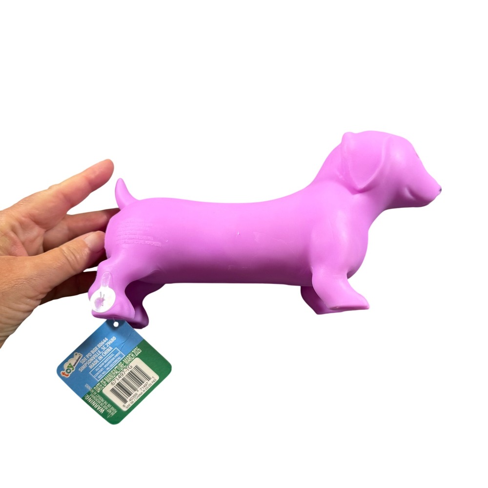 Toymendous Squeezy Dachshund Kids OS Pink New Squishy Wiener Dog Toy 671497-TG